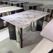 Dining Table Super Crystal Stainless Steel LKD112DTHX | LEUKHOME