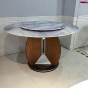 Dining Table Super Crystal Solid Wood Stainless Steel LKD113DTHX | LEUKHOME