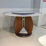 Dining Table Super Crystal Solid Wood Stainless Steel LKD113DTHX | LEUKHOME