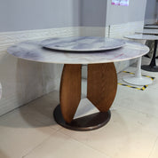 Dining Table Super Crystal Solid Wood Stainless Steel LKD113DTHX | LEUKHOME