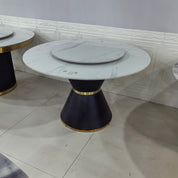 Dining Table Sintered Stone Carbon Steel LKD115DTHX | LEUKHOME