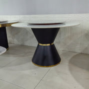 Dining Table Sintered Stone Carbon Steel LKD115DTHX | LEUKHOME