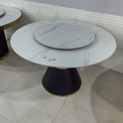 Dining Table Sintered Stone Carbon Steel LKD115DTHX | LEUKHOME
