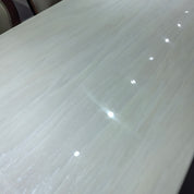 Dining Table Artificial Stone Wood Veneer LKD118DTSHYC | LEUKHOME