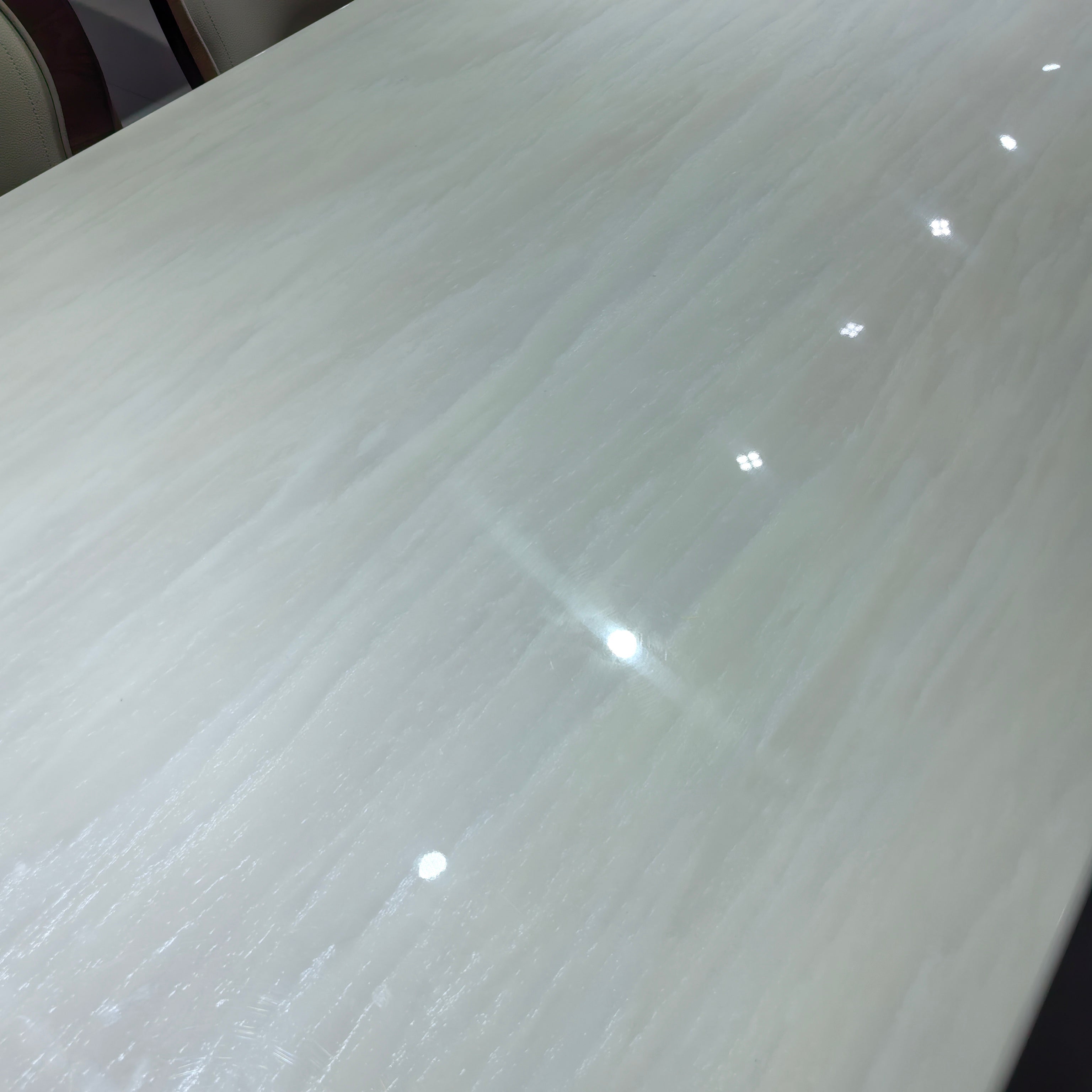 Dining Table Artificial Stone Wood Veneer LKD118DTSHYC | LEUKHOME