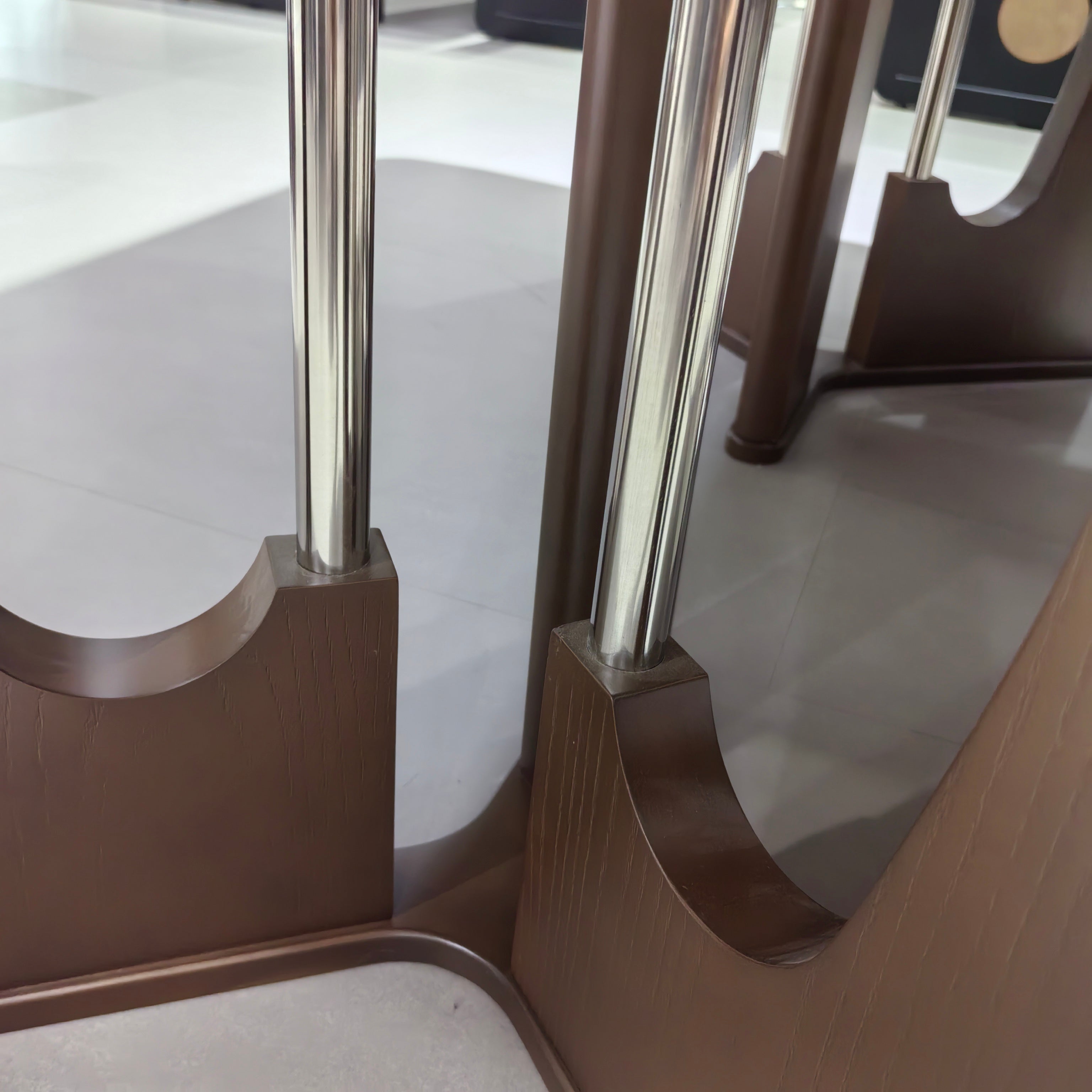 Dining Table Artificial Stone Wood Veneer LKD118DTSHYC | LEUKHOME