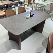 Dining Table Sintered Stone Wood Veneer LKD121DTSHYC | LEUKHOME