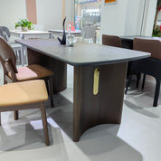 Dining Table Sintered Stone Wood Veneer LKD121DTSHYC | LEUKHOME