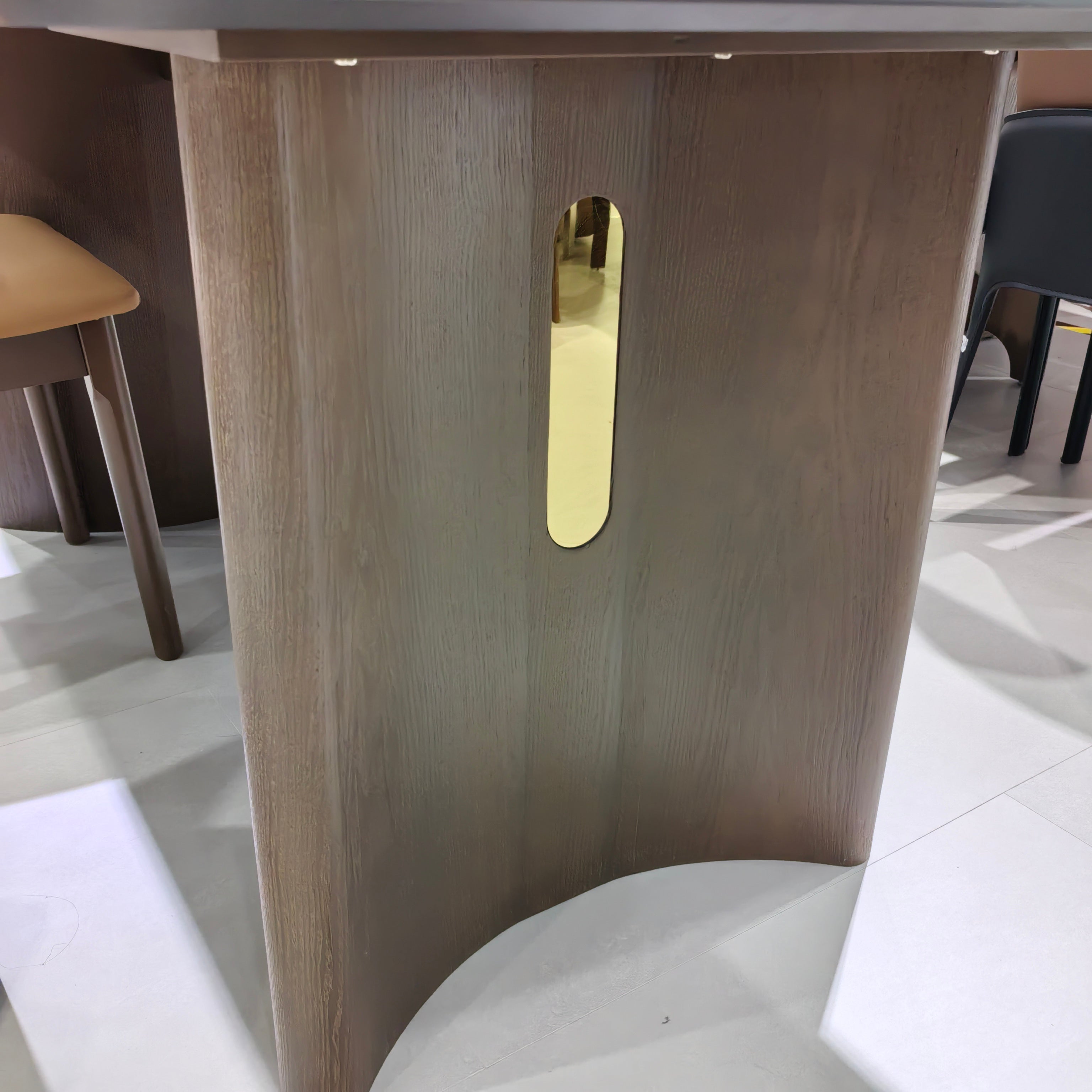 Dining Table Sintered Stone Wood Veneer LKD121DTSHYC | LEUKHOME