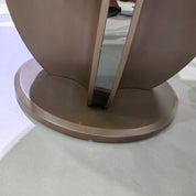 Dining Table Artificial Stone Wood Veneer Stainless Steel LKD122DTSHYC | LEUKHOME