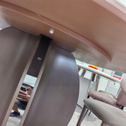 Dining Table Artificial Stone Wood Veneer Stainless Steel LKD122DTSHYC | LEUKHOME