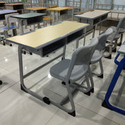 Double Desk and Chair, 1 Set (1 Table+2 Chairs) LKS101DKTSL | LEUKHOME（LK25112101）