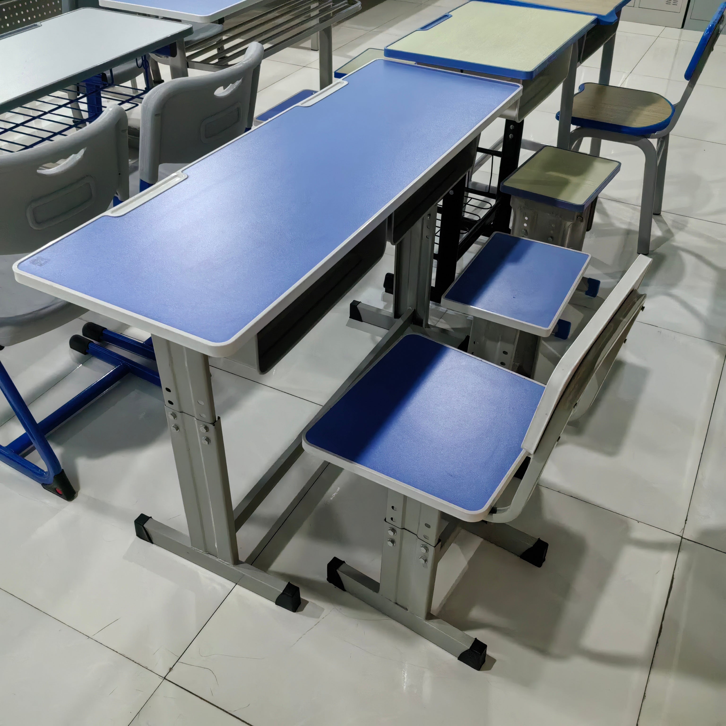 Double Desk and Chair, 1 Set (1 Table+2 Chairs) LKS103DKTSL | LEUKHOME