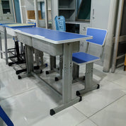 Double Desk and Chair, 1 Set (1 Table+2 Chairs) LKS103DKTSL | LEUKHOME