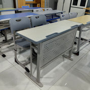 Double Desk and Chair, 1 Set (1 Table+2 Chairs) LKS104DKTSL | LEUKHOME