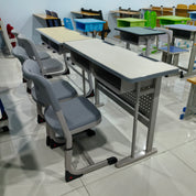 Double Desk and Chair, 1 Set (1 Table+2 Chairs) LKS104DKTSL | LEUKHOME