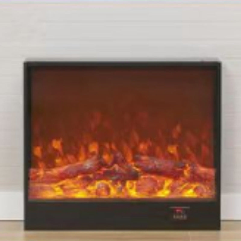 Retro Black Carved Fireplace | LEUKHOME