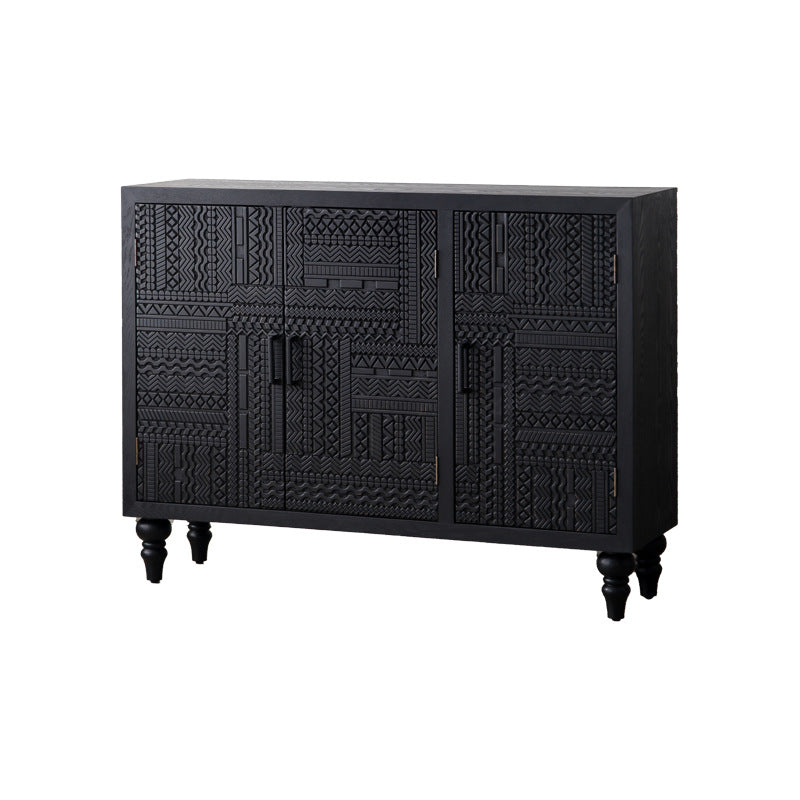 American Solid Wood Carved Dining Sideboard Storage Cabinet | LEUKHOME