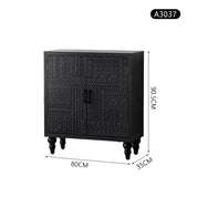 American Solid Wood Carved Dining Sideboard Storage Cabinet | LEUKHOME