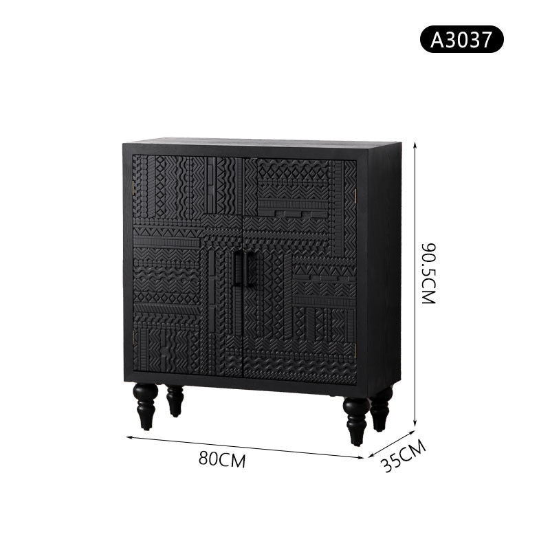 American Solid Wood Carved Dining Sideboard Storage Cabinet | LEUKHOME