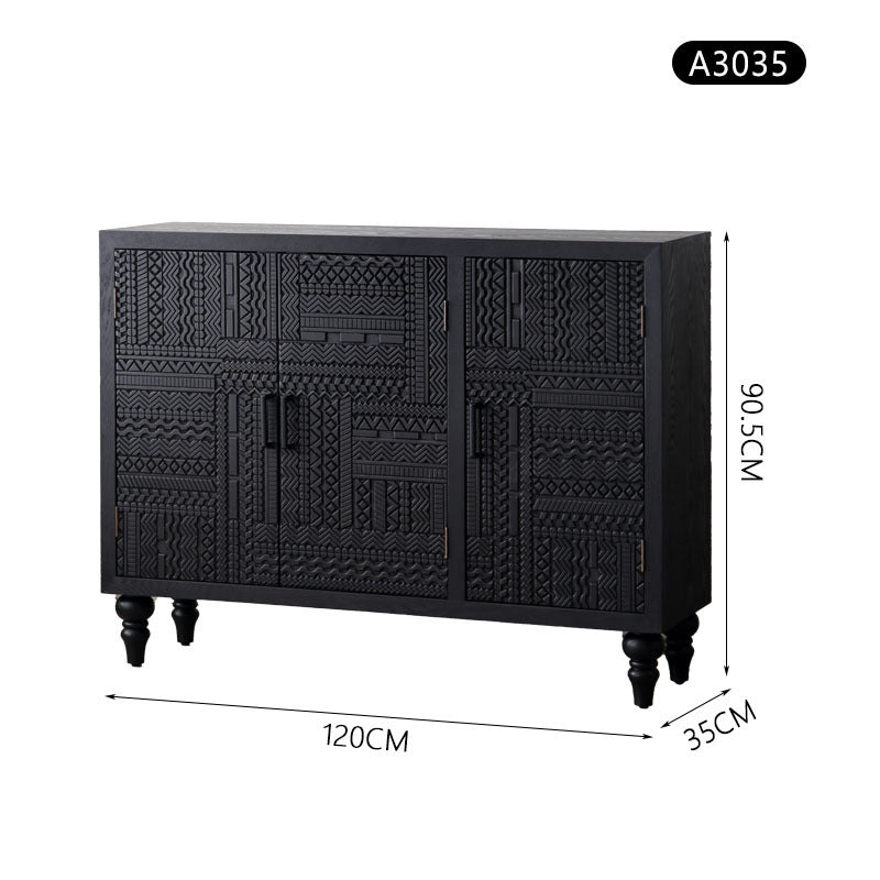 American Solid Wood Carved Dining Sideboard Storage Cabinet | LEUKHOME