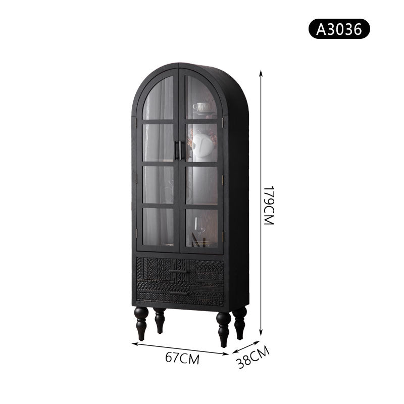 American Solid Wood Carved Dining Sideboard Storage Cabinet | LEUKHOME