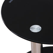 Small Round Glass Coffee Table Black AWS007UK | LEUKHOUSE