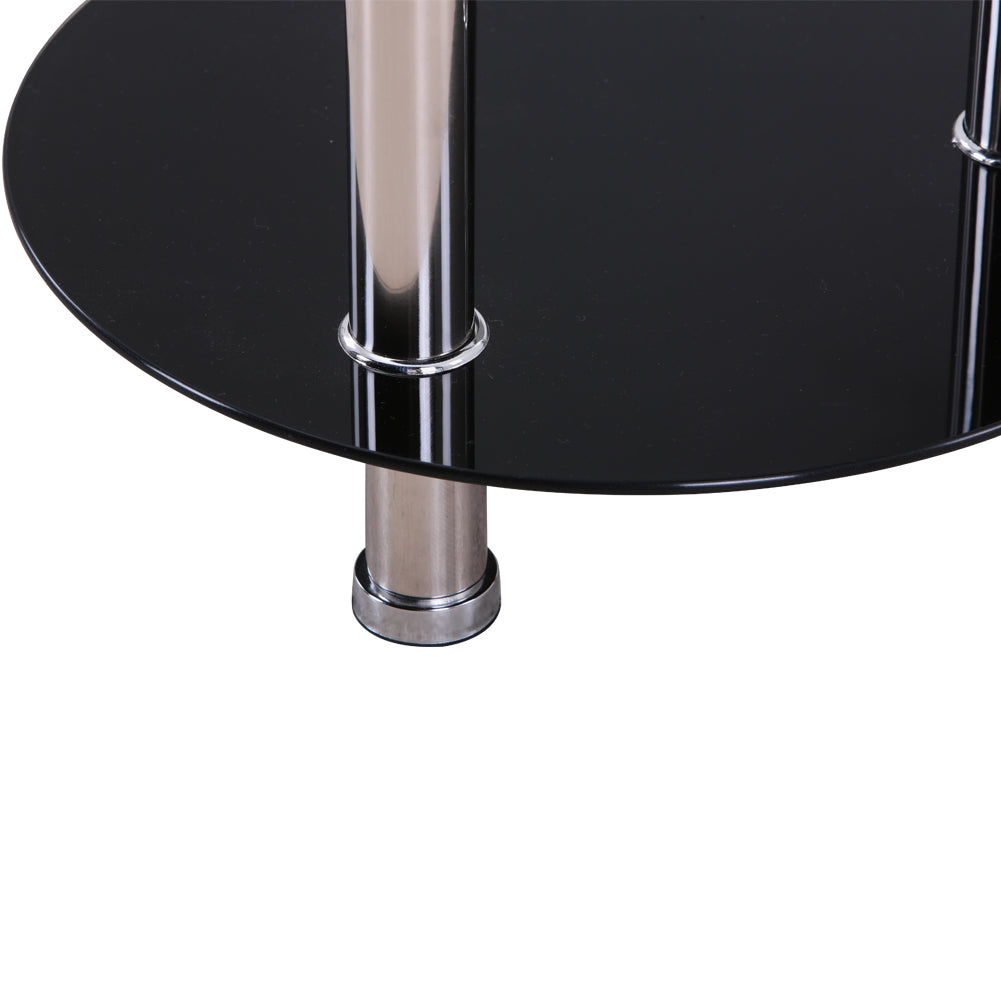 Small Round Glass Coffee Table Black AWS007UK | LEUKHOUSE