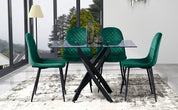 Dining Chairs Set of 4 Velvet/Green AWS024UK | LEUKHOUSE