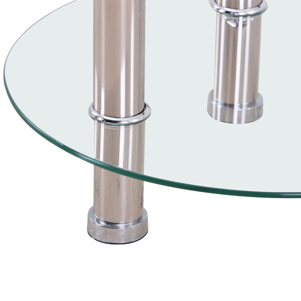 Small Round Glass Coffee Table Clear AWS007UK | LEUKHOUSE