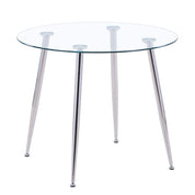 Glas Esstisch Esszimmertisch Küchentisch Glas Moderner Stil Runder Tisch für Wohnzimmer Büro Küche Silber DE | LEUKHOUSE