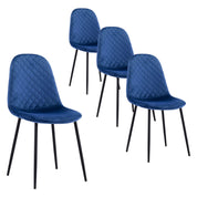 4er Set Esszimmerstuhl Samt Grün Samtstuhl Moderner Eleganter Küchenstühle Wohnzimmer Stuhl mit Schwarze Stuhlbeine, Blau DE | LEUKHOUSE