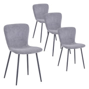 4er Set Küchenstühle Esszimmerstuhl Polsterstuhl Moderner Eleganter Wohnzimmer Stoff Stuhl mit Schwarze Beine，Grau DE | LEUKHOUSE