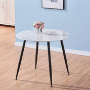 Esstisch Glas Esszimmertisch Moderner Küchentisch Rund Glastisch Marmor Tisch für Wohnzimmer Büro Küche 80cm，Marmor DE | LEUKHOUSE