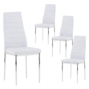 Esszimmerstühle 4er Set Weiße Moderner Eleganter Wohnzimmerstuhl Bürostühle Küchenstühle mit Verchromte Beine Weiß DE | LEUKHOUSE