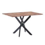 Esstisch Holz mit Schwarzen Metallbeinen, 4-6 Personen Geeignet Esstisch für Wohnzimmer und Büro 110 X 70 X 75 cm DE | LEUKHOUSE