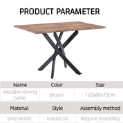 Rectangular Dining Table 120x80cm Wooden/Black AWS021UK | LEUKHOUSE