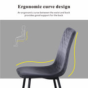 Dining Chairs Set of 4 Velvet/Grey AWS125UK | LEUKHOUSE