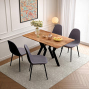 Esstisch Holz, Küchentisch 110x70cm, Holztisch Rechteckiger für Küche Esszimmertisch Tich mit Metallbeinen Wohnzimmer oder Büro DE | LEUKHOUSE