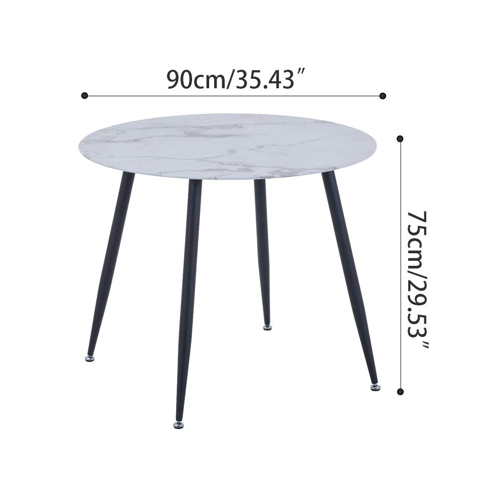 Round Marble Dining Table 90x90cm AWS135UK | LEUKHOUSE
