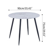 Round Marble Dining Table 90x90cm AWS135UK | LEUKHOUSE