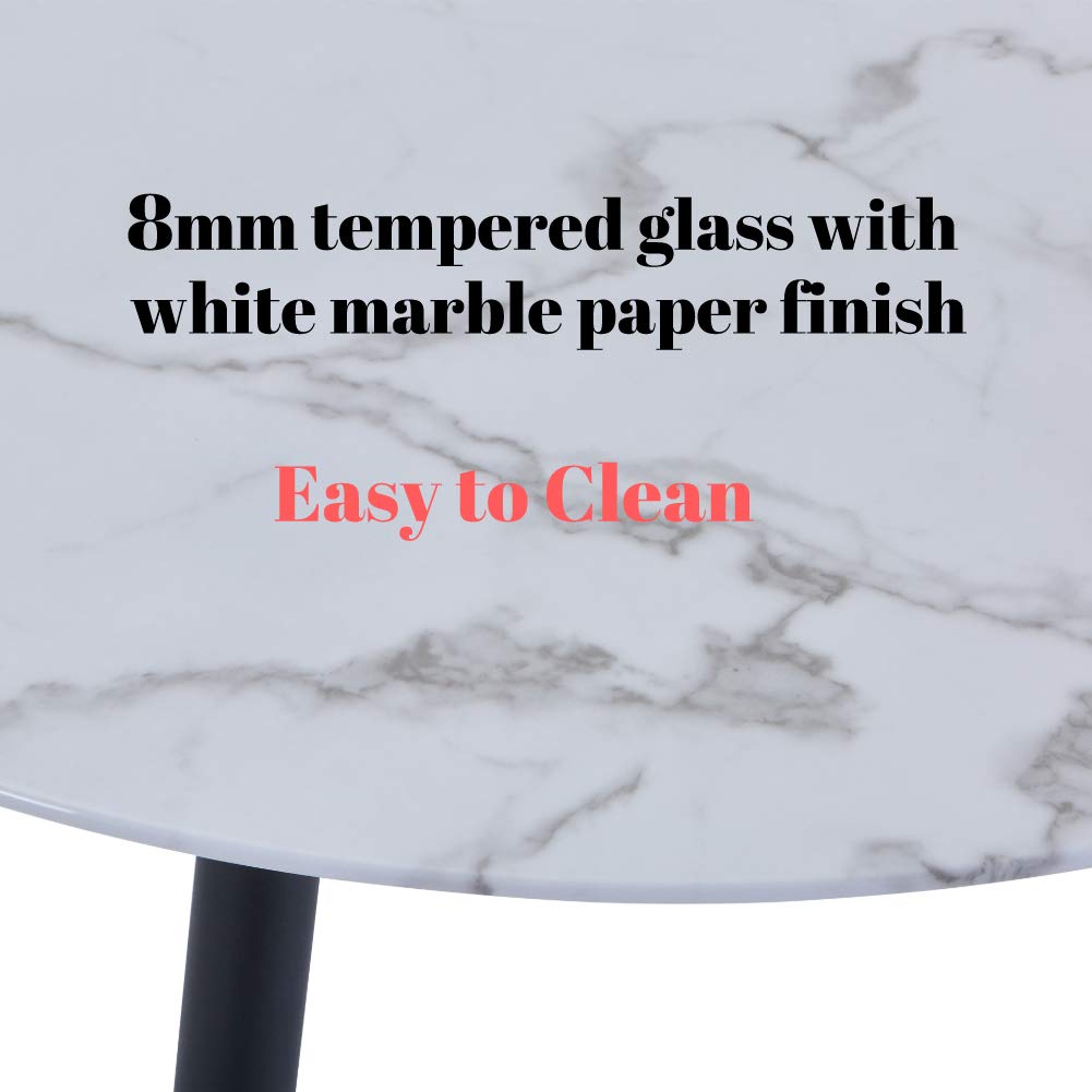 Round Marble Dining Table 90x90cm AWS135UK | LEUKHOUSE