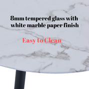 Round Marble Dining Table 90x90cm AWS135UK | LEUKHOUSE