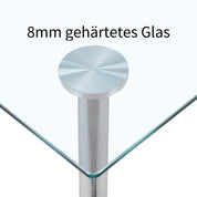 Schreibtisch Glasplatte Moderner Arbeitstisch aus Glas Rechteckiger Schreibtisch Computertisch Bürotisch Mit Metallbeinen, Silber DE | LEUKHOUSE