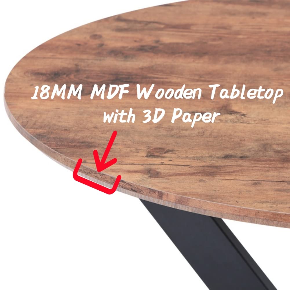 Round Dining Table 100x100cm Wooden/Black AWS022UK | LEUKHOUSE