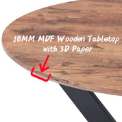 Round Dining Table 100x100cm Wooden/Black AWS022UK | LEUKHOUSE