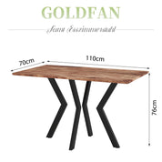 Esstisch Holz, Küchentisch 110x70cm, Holztisch Rechteckiger für Küche Esszimmertisch Tich mit Metallbeinen Wohnzimmer oder Büro DE | LEUKHOUSE