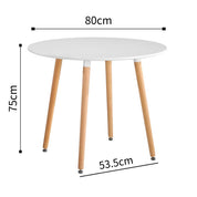 Esstisch Rund Holz Moderner Küchentisch Weiß Runder Tisch Klein für Esszimmer Wohnzimmer DE | LEUKHOUSE