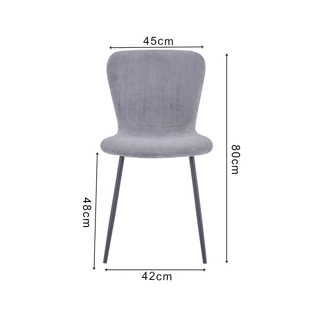 4er Set Küchenstühle Esszimmerstuhl Polsterstuhl Moderner Eleganter Wohnzimmer Stoff Stuhl mit Schwarze Beine，Grau DE | LEUKHOUSE