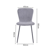 4er Set Küchenstühle Esszimmerstuhl Polsterstuhl Moderner Eleganter Wohnzimmer Stoff Stuhl mit Schwarze Beine，Grau DE | LEUKHOUSE
